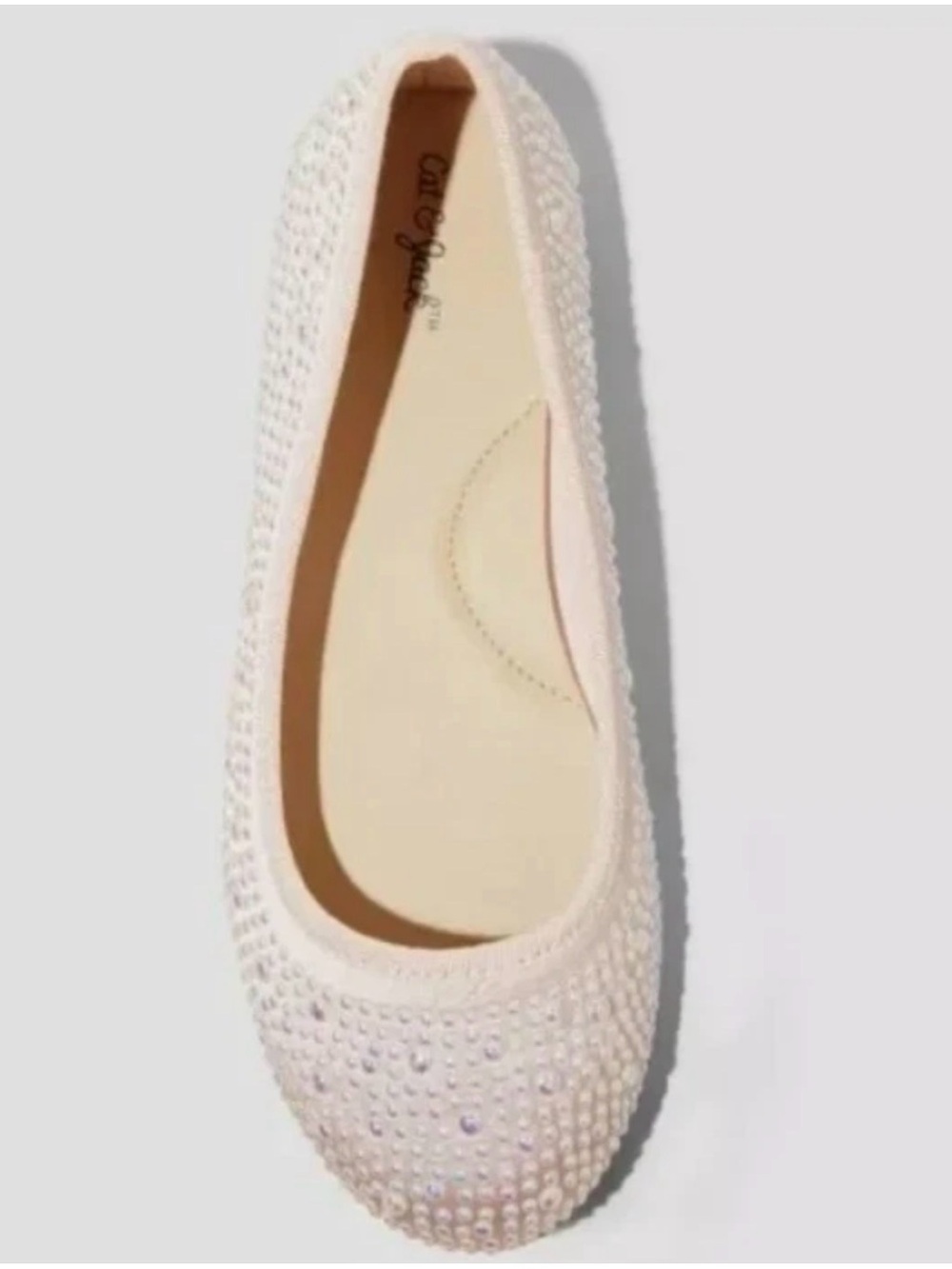 Embellished Light Pink Ballet Flat with Cushioned Insole